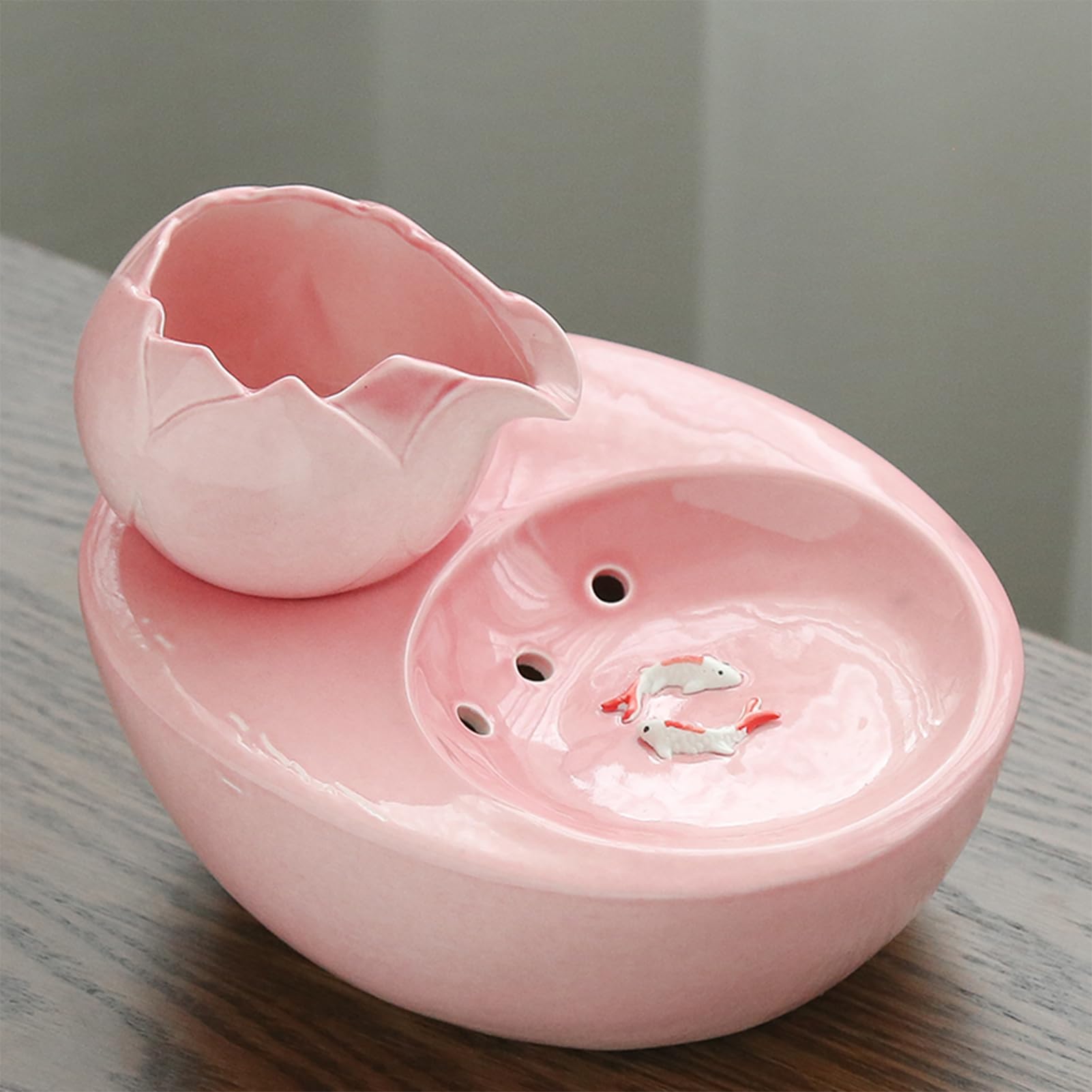 Neigbarer Katzennapf Wasserspender für Haustiere Katzenfutternapf Schwerkraft-Futterspender für Kaninchen Katze Welpe Meerschweinchen Chinchilla Vogel (Rosa)