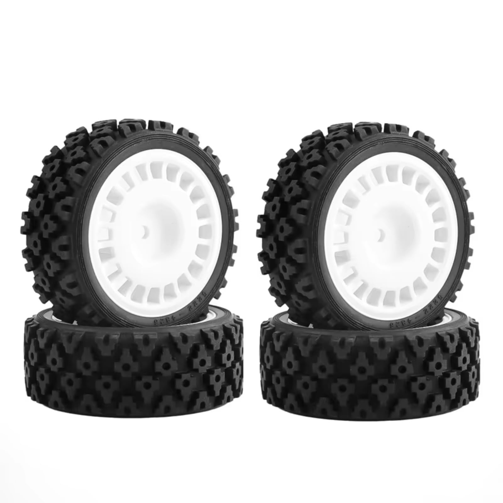 For Tamiya For TT01 For TT02 XV-01 XV02 For HPI 1/10 4pcs Flat Run For Rally For Universal Wheel Tires RC Car Tires DIY Repair Accessories RC Car Tires Rims(01)