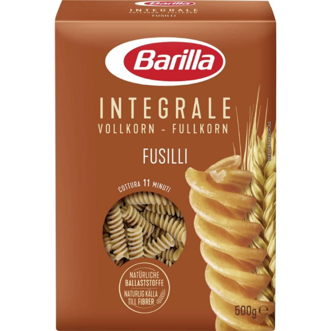 Pufai Barilla Pasta Integrale Vollkorn Fussili pasta 500 gramm x 12 Stück