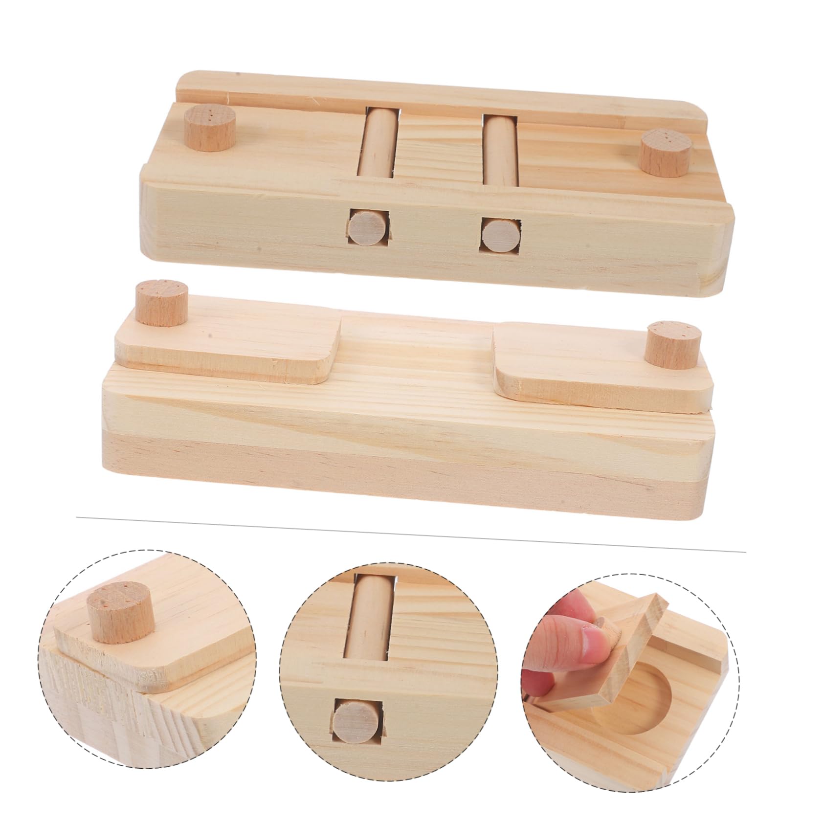 BESPORTBLE 8piezas Juguete De Madera para Pequeñas Puzzle De Snacks para Conejos y Hámsters Estimula La Alimentación Resolución De Problemas Comedero Natural y Seguro