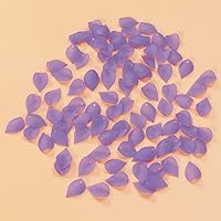 Vista 6 de EXCEART 560 dijes acrílicos con forma de flor, cuentas de joyería, pétalos esmerilados, hoja de plástico con agujero para fabricación de joyas