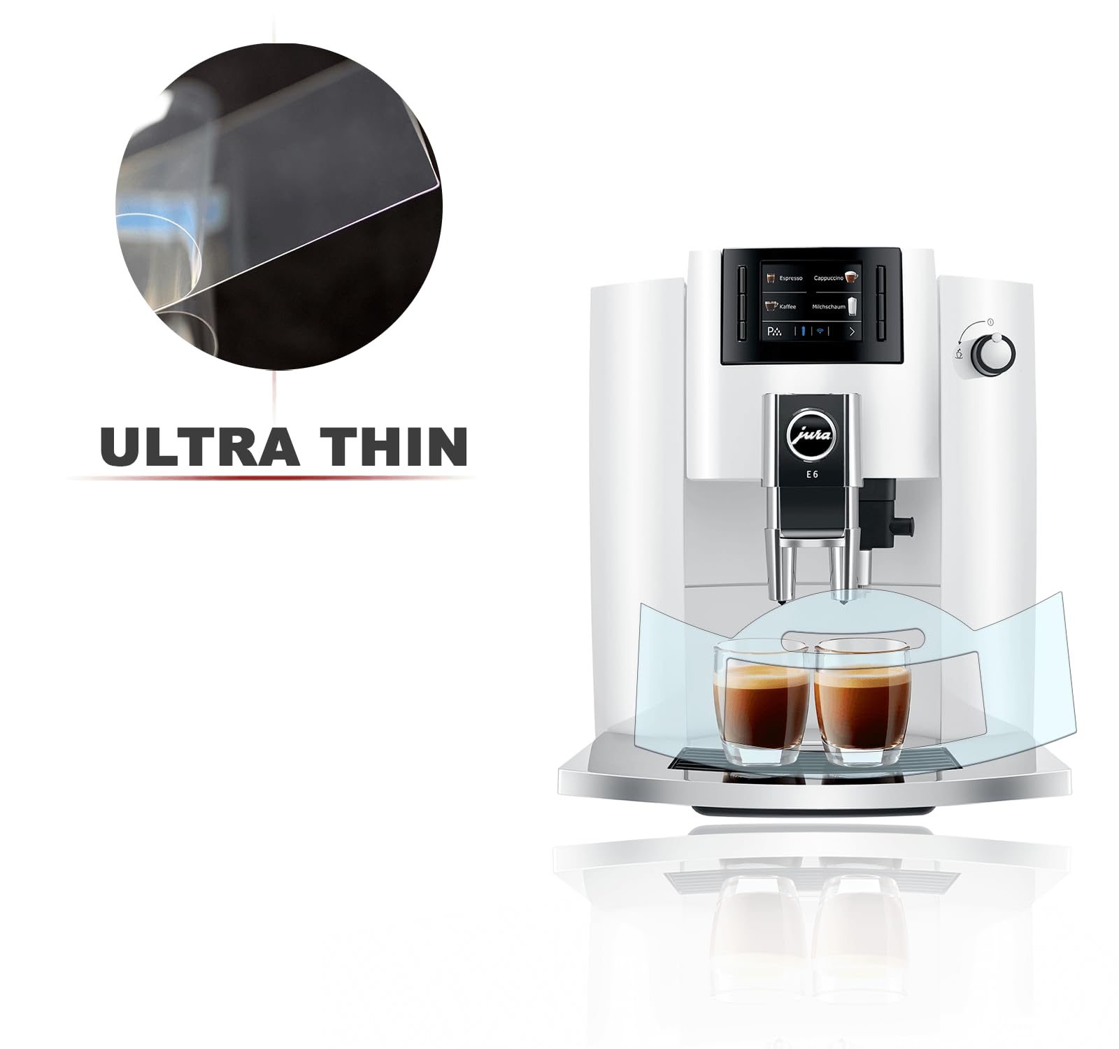 3x Schutzfolien Für Jura E6 - Kratzschutz Für Tassenablage & Abtropfblech