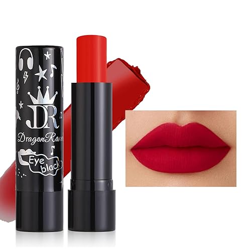 MIESCHER Tubo de lápiz labial rojo mate, a prueba de manchas, de larga duración, mate, aterciopelado, de color intenso y atrevido, lápiz labial mate