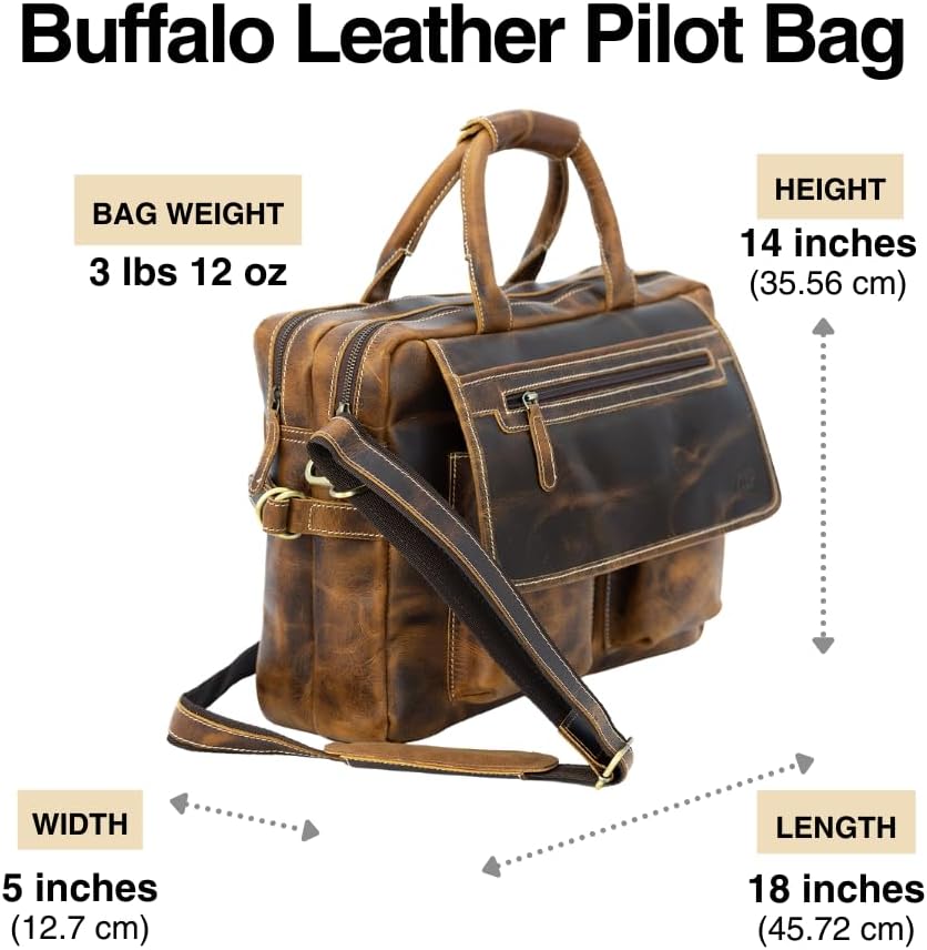 Buffalo Leather Pilot Bag - Image 5