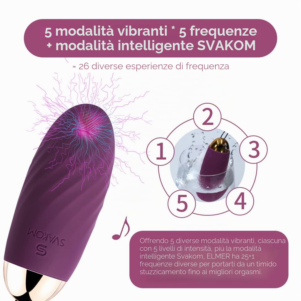 Vibratore Deluxe vibratore uovo con telecomando, set vibrante vibrante per donne clitoride punto G, vibratore anale dildo Sex Toys con 26 modalità, SVAKOM Sex Toy per la donna coppia, giocattolo