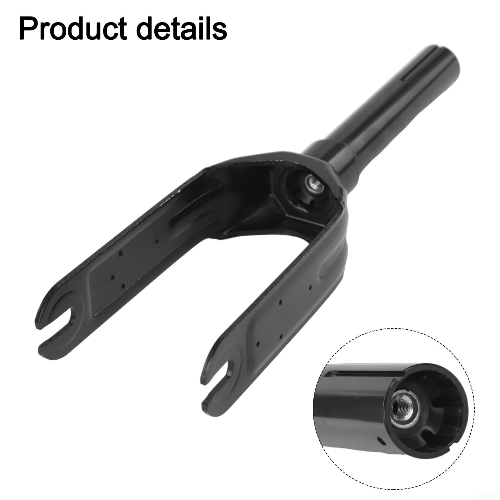 Eawfgtuw Fourche avant de rechange en alliage d'aluminium pour scooter électrique, fourche avant de rechange pour support de roue noir, 340 x 82 mm, accessoire de suspension robuste