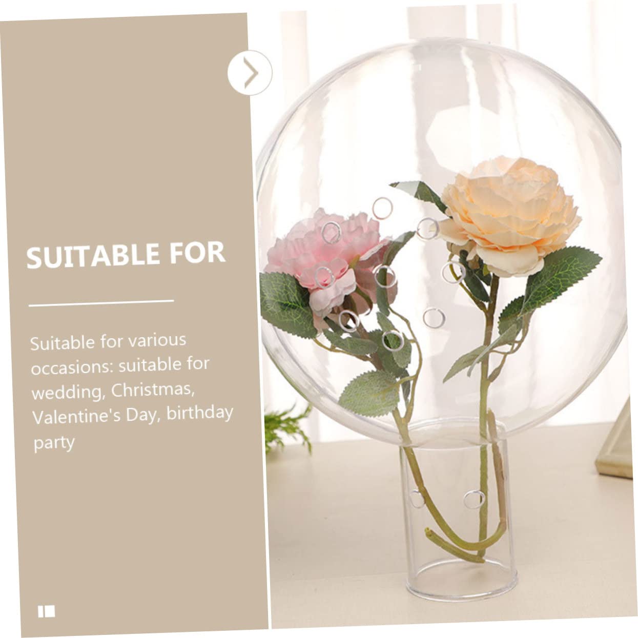 Abaodam 4pezzi Sphere Decorativa per Fiori Fai da Te Bubble per Bouquet per Matrimoni Natale e Feste di Compleanno