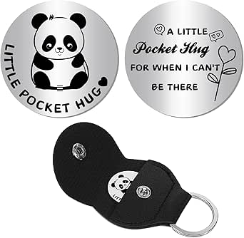 CREATCABIN Pocket Hug Token - Edelstahl Schlüsselanhänger Mit Herzmuster