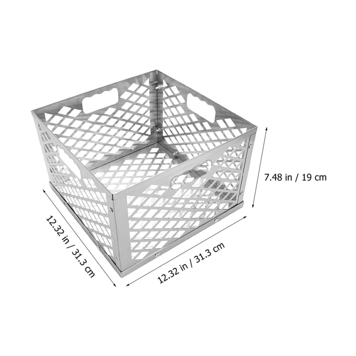 Cestino per Carbone da Barbecue in Acciaio Inox Argento, Robusto | Box per Affumicatore, Calore Uniforme, Facile da Pulire e Installare, Accessorio per Griglia