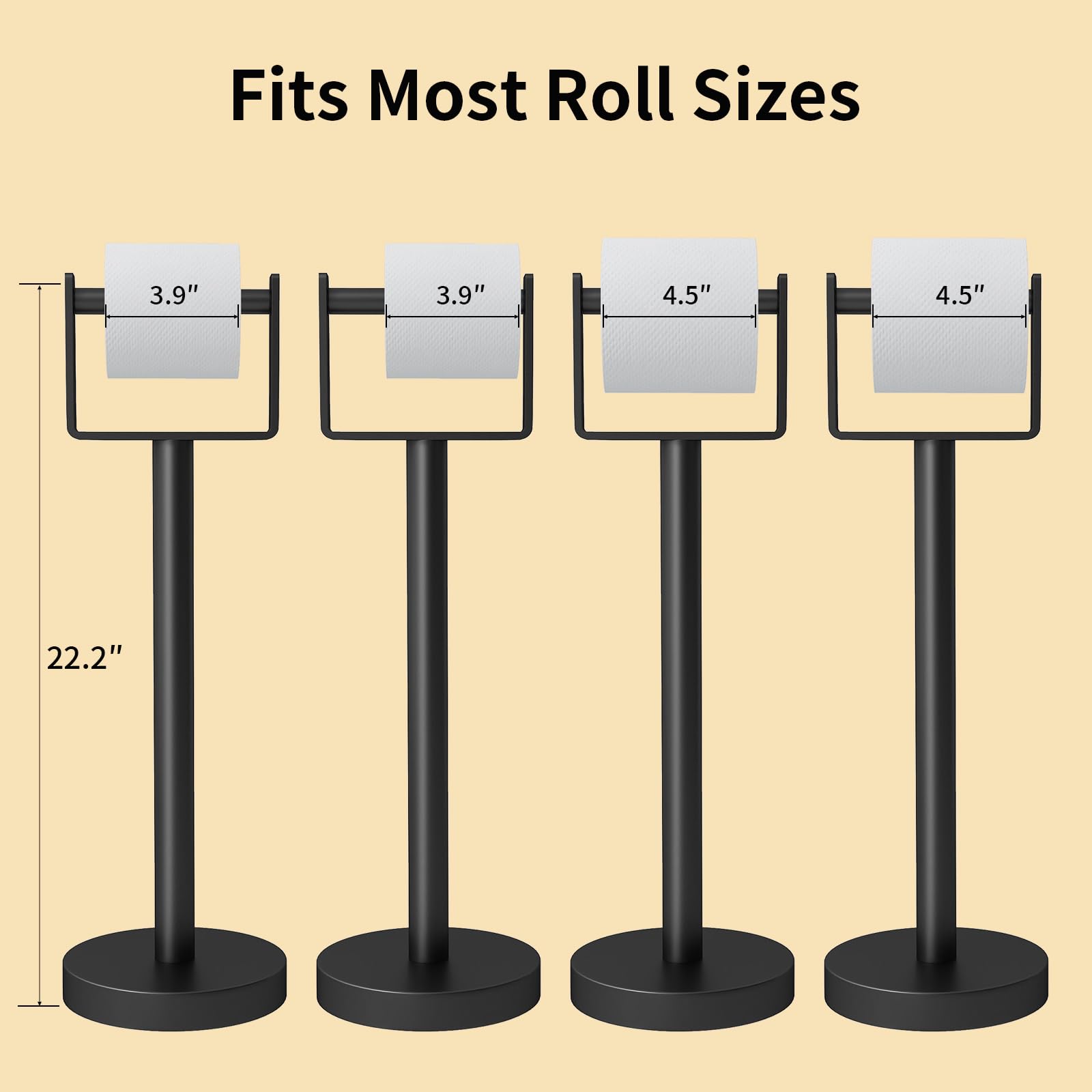 YUMORE Heavy Duty Toilet Paper Holder Stand, Extra-Weighted Base No Tipping — Amazon image 8