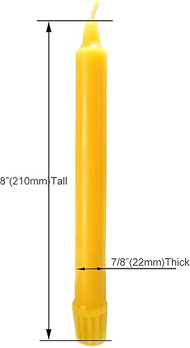 Miniatura 3 de Velas cónicas coloniales 100% de cera de abejas orgánicas hechas a mano, 8 pulgadas de alto, 78 pulgadas de diámetro (6)