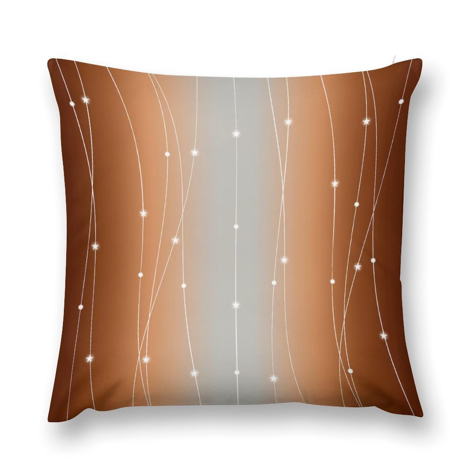moderw Grey and Orange Throw Pillow Cover Geometric Aesthetic Ombre Gradient Couch Pillowcases Wave Stripe Dots Stars Pillows Cushion Case for Sofa Bed Chair 18x18inch