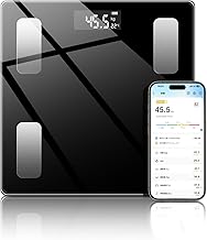 Weight Scale, Body Fat Meter, Bluetooth, Smartphone Linked, Health Meter, Body Composition Analyzer, Body Fat Percentage, High Precision, Supports up to 180kg, Body Scale, Tempered Glass