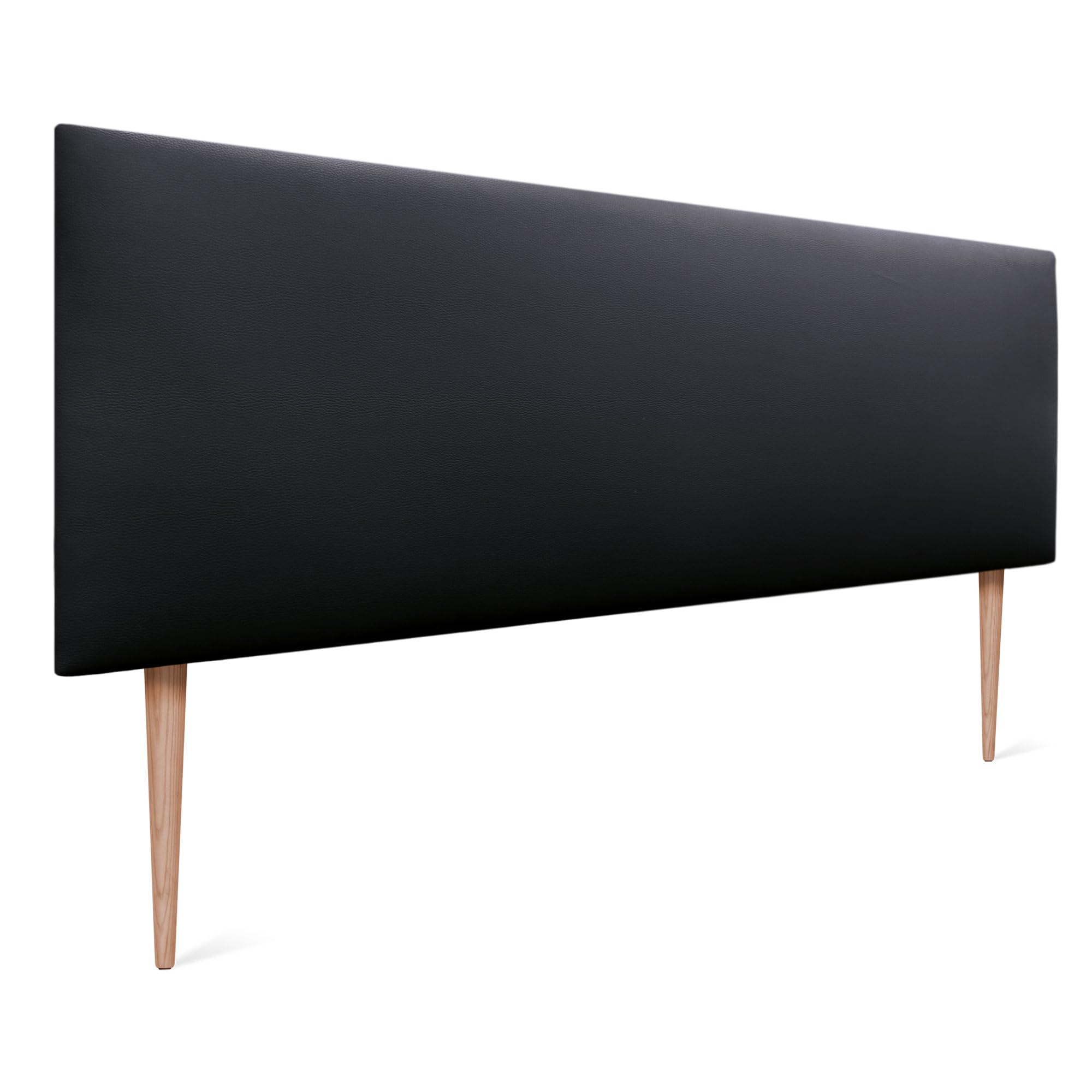 DHOME Cabecero de Polipiel o Tela AQUALINE Liso y con Patas Cabeceros Cabezal tapizado Cama (160cm con Patas (Camas 150/160), Polipiel Negro)