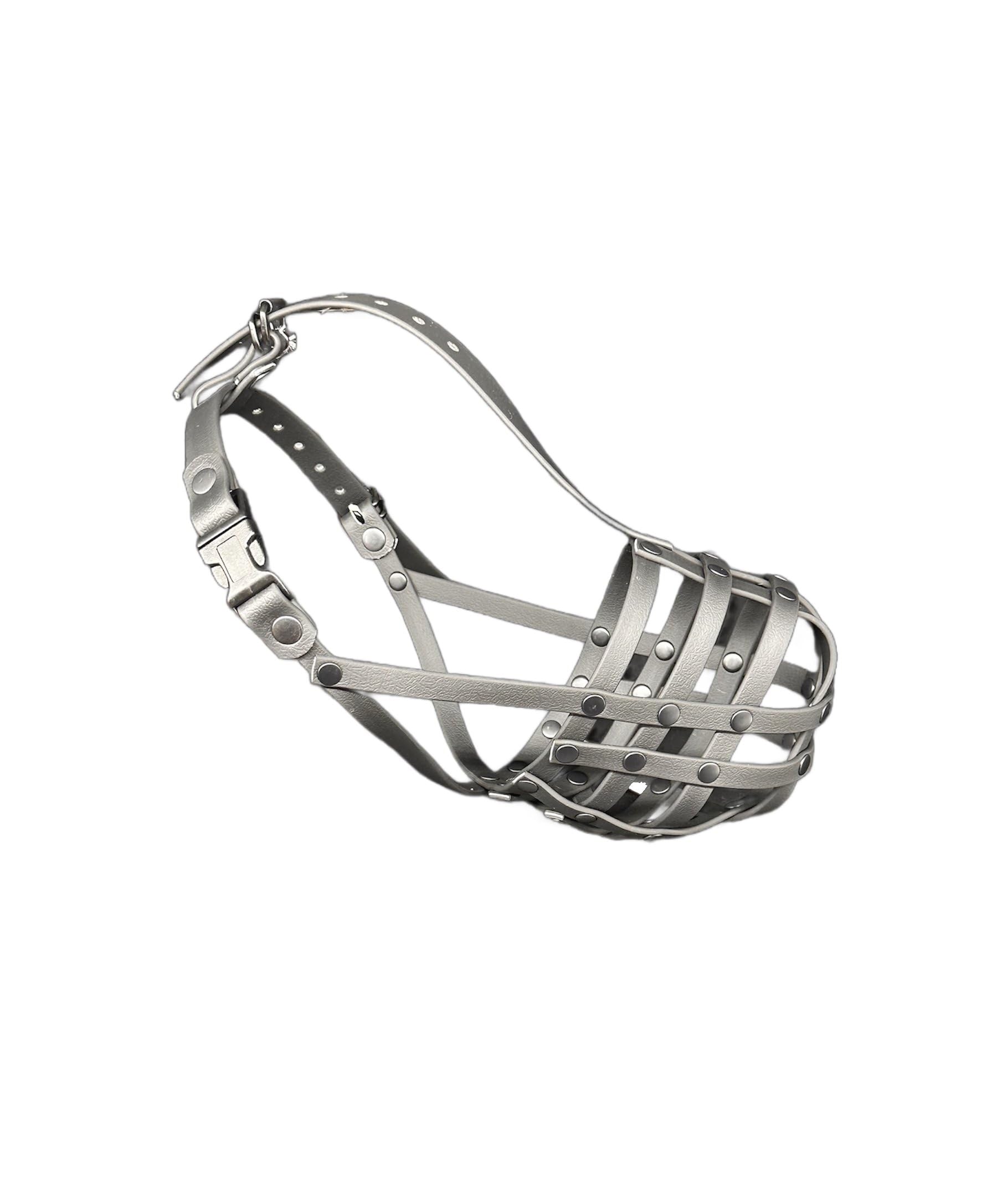 Strong Biothane Dog Muzzle for Staffy & Staffordshire Bull Terrier | Waterproof Easy-Clean Basket Design | Anti-Bite & Scavenging (AS2, Black)