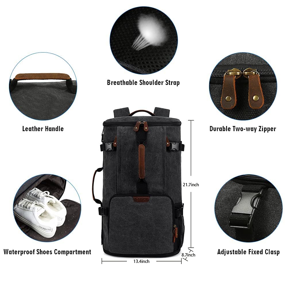 Buy GFAVOR 40L Travel Backpack, Vintage Canvas Rucksack Convertible