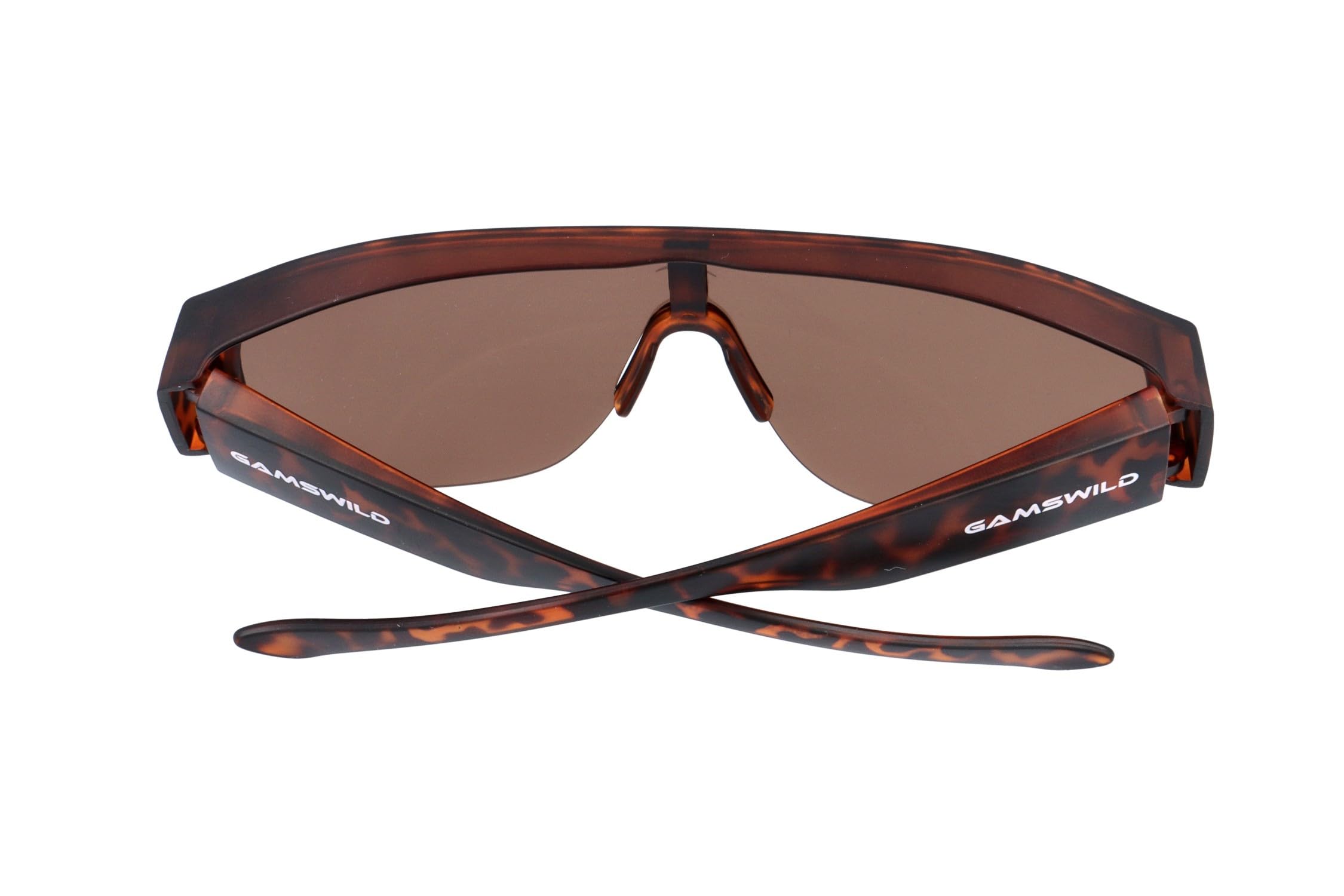 Gamswild WO7530 okulary przeciwsłoneczne, okulary sportowe, okulary z półoprawkami, dla kobiet i mężczyzn, unisex, szare, brązowe, czarno-czerwone