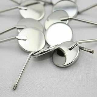 Dental Mirror Tops 12pcs Tooth Mirror Stainless Steel Tools for Teeth Cleaning Inspection, Mouth Mirror Head Front Surface Cone Socket for Checking Eyelash Extension Applying Eyelash Oral Hygiene CE
