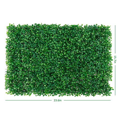 Potlimepan 24Pcs Boxwood Panels, Greenery Mats Green Grass Wall For Uv Protection, Artificial Protected Privacy Panel For Garden Decoration,Indoor And Outdoor Fence (24, 15.7" X 23.6") #TOP1