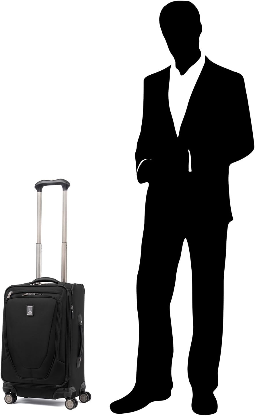 Travelpro Crew 11 Softside Expandable Luggage with Spinner Wheels, Black, Carry-On 19-Inch