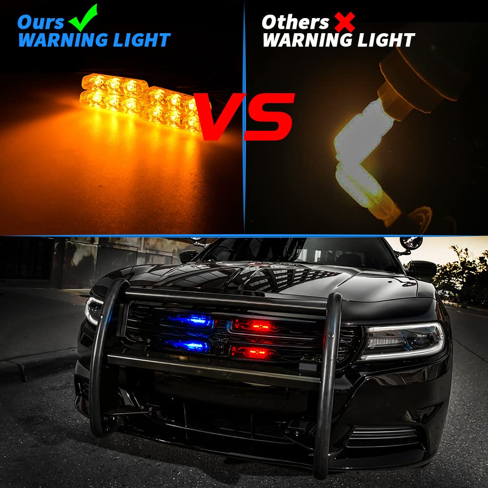2 Uds LED 3Smd Coche Camión FSO Intermitente Bomberos Automóviles Estroboscópico Advertencia Policía Luz Ambulancia Emergencia Intermitente DRL Ámbar Blanco,Red Blue