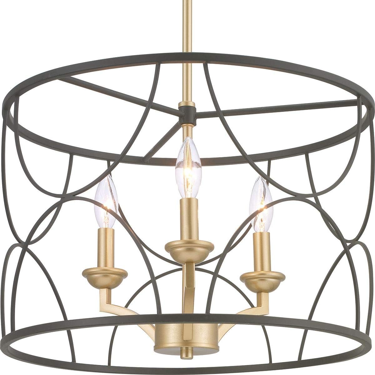 Progress Lighting Landree Collection 3-Light Luxe Chandelier Light Matte Black