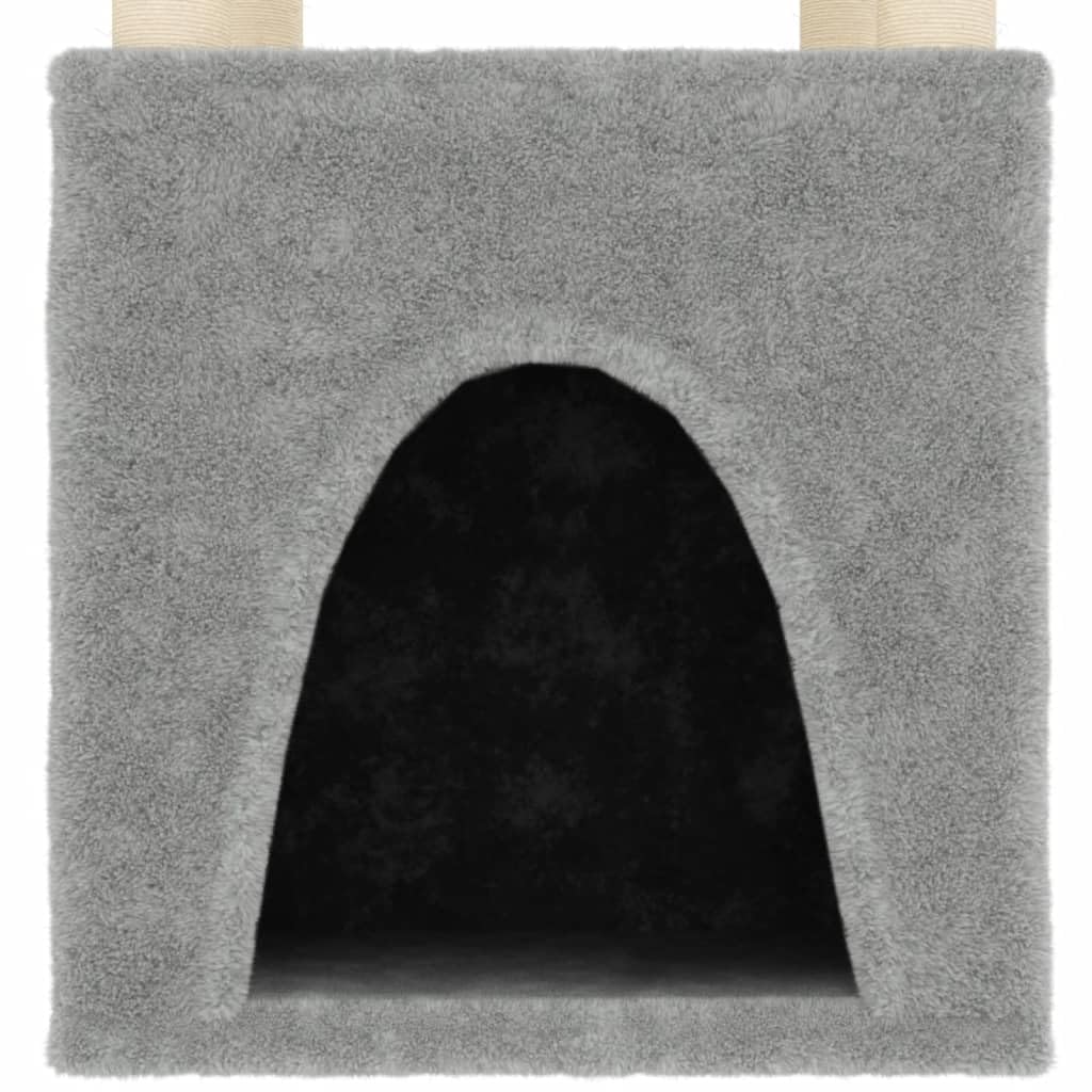 Homgoday Albero tiragraffi in sisal, grigio chiaro, 147 cm, tiragraffi a torre per gatti multilivello, centro attività per gatti da interni, tipo 1