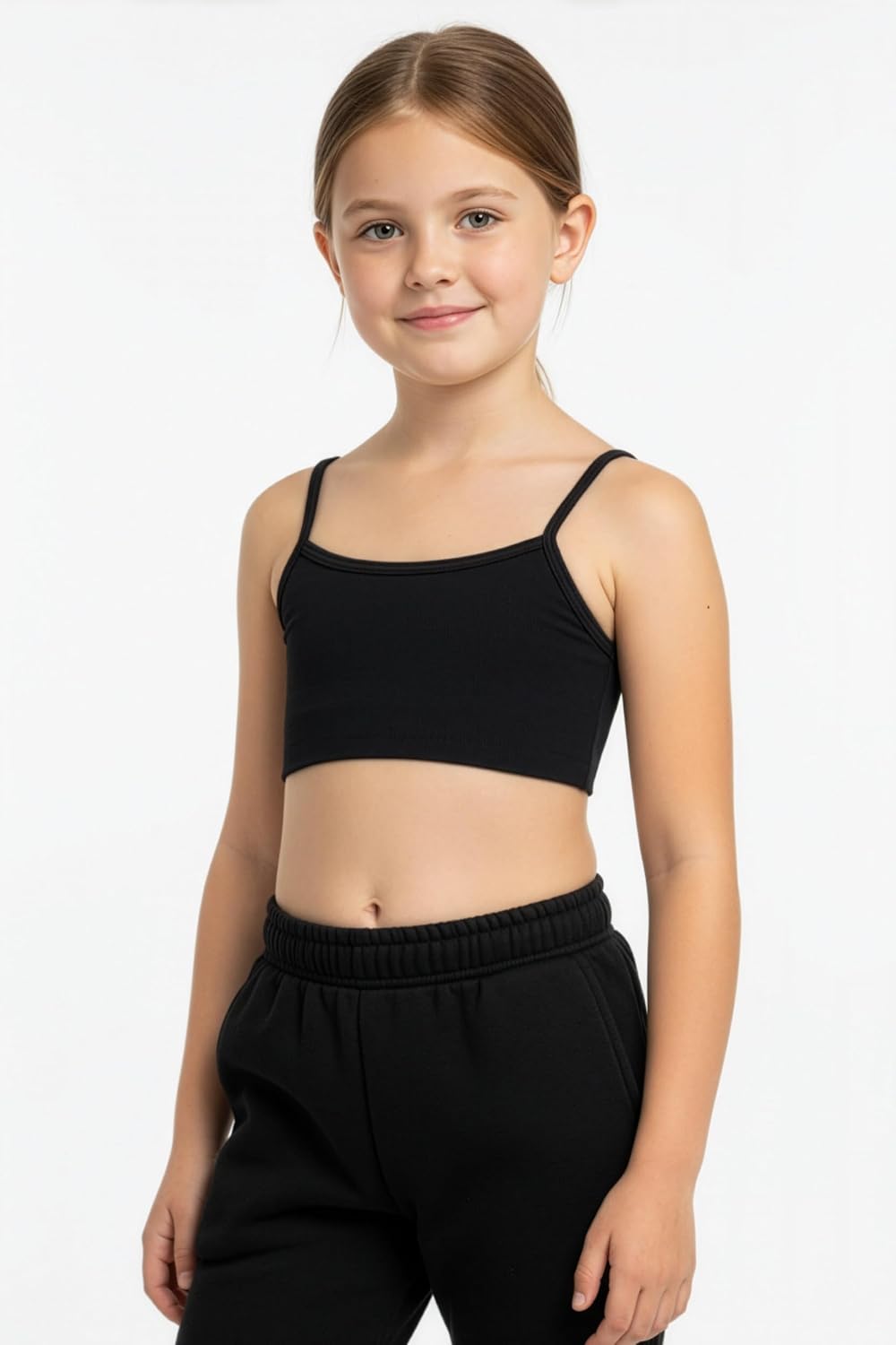 Kurve Girl’s Training Sports Bra – Seamless Bralette Kids Crop Cami Made in USA