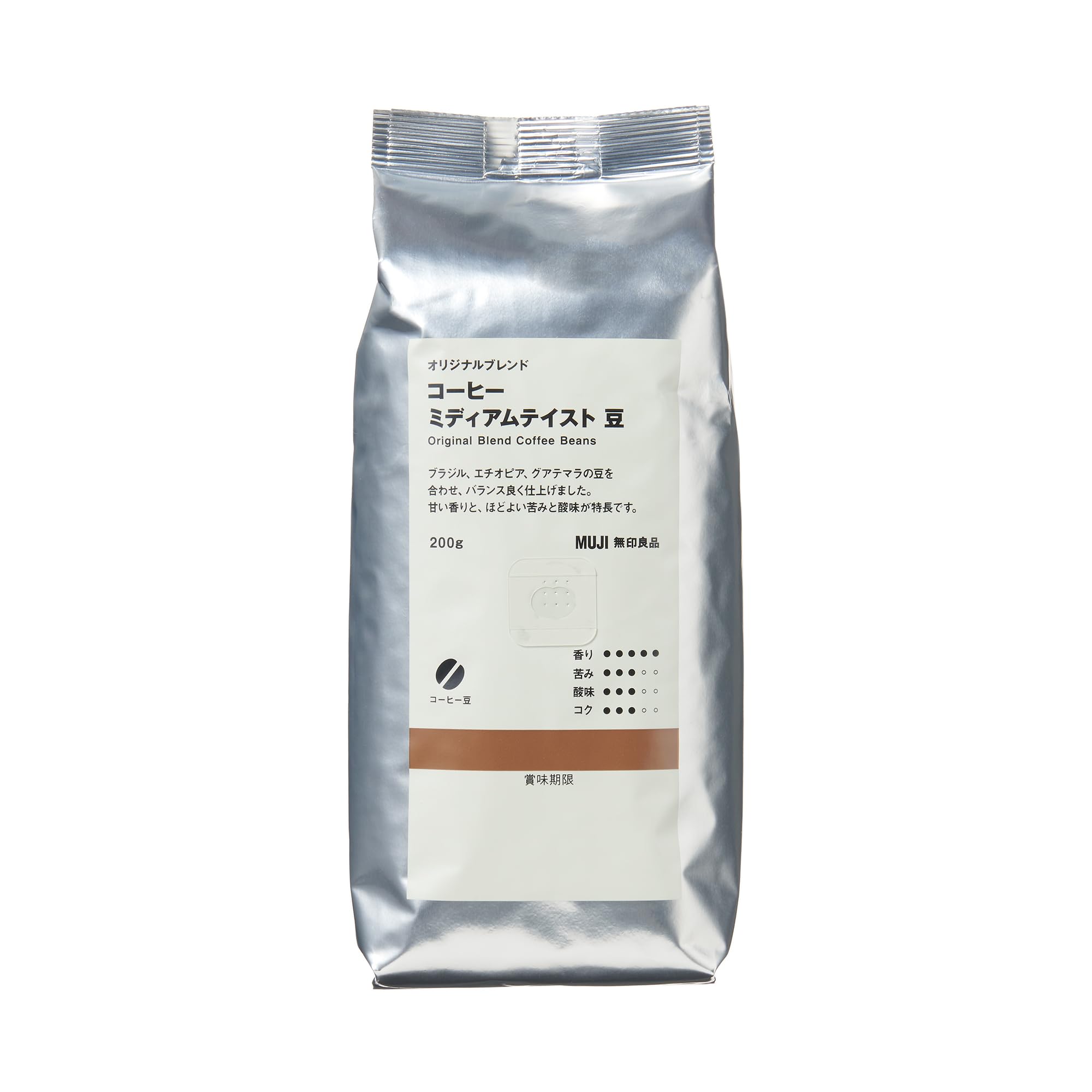 無印良品 オリジナルブレンドコーヒー豆 ミディアムテイスト 200ｇ 83782061商品画像