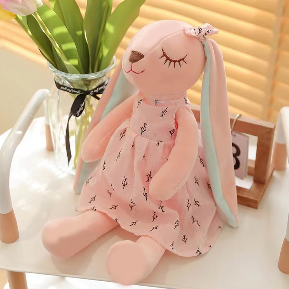 Bunny Plush Toy Soft Stuffed Animal Toy Cute Rabbit Doll with Long Floppy Ears Easter Decor 35cm