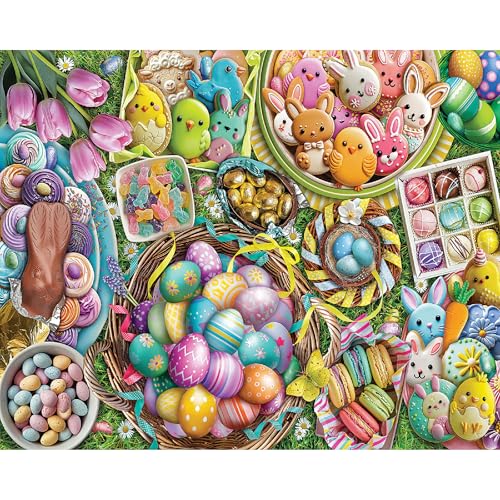 White Mountain Rompecabezas de 1000 Piezas Collage de Vacaciones, 99 Huevos de Pascua | Piezas Grandes, Regalo para Adultos y Familia, 24"x30" miniatura 3