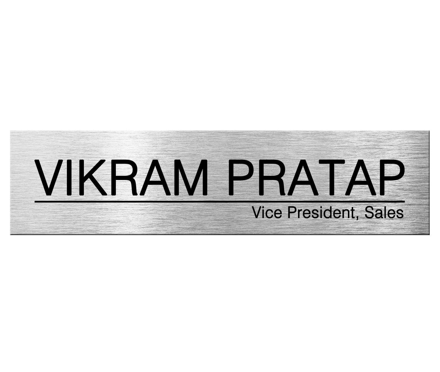 Bright Wood Craft Customized Name or Number Plate for Home, Flats and Office - Silver ABS Plastic with Metal Look Designer for Flat, Bungalow & Apartment Door Name Plates for House Outdoor - Peel and Paste Board (9X3 In Silver)-image-30