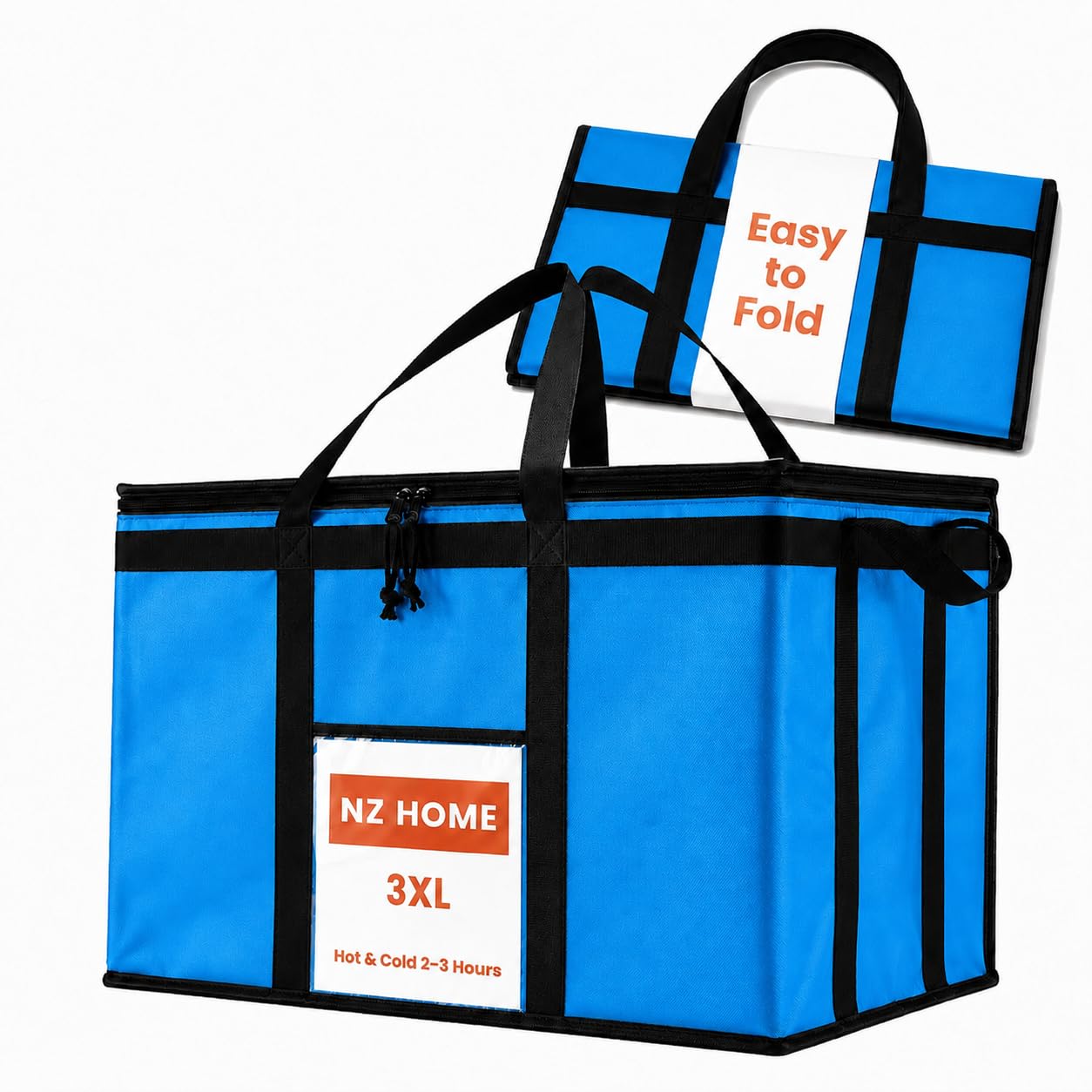 NZ home Insulated Food Bag, Portable Cooler Tote (3XL, Blue, 1 Pack)