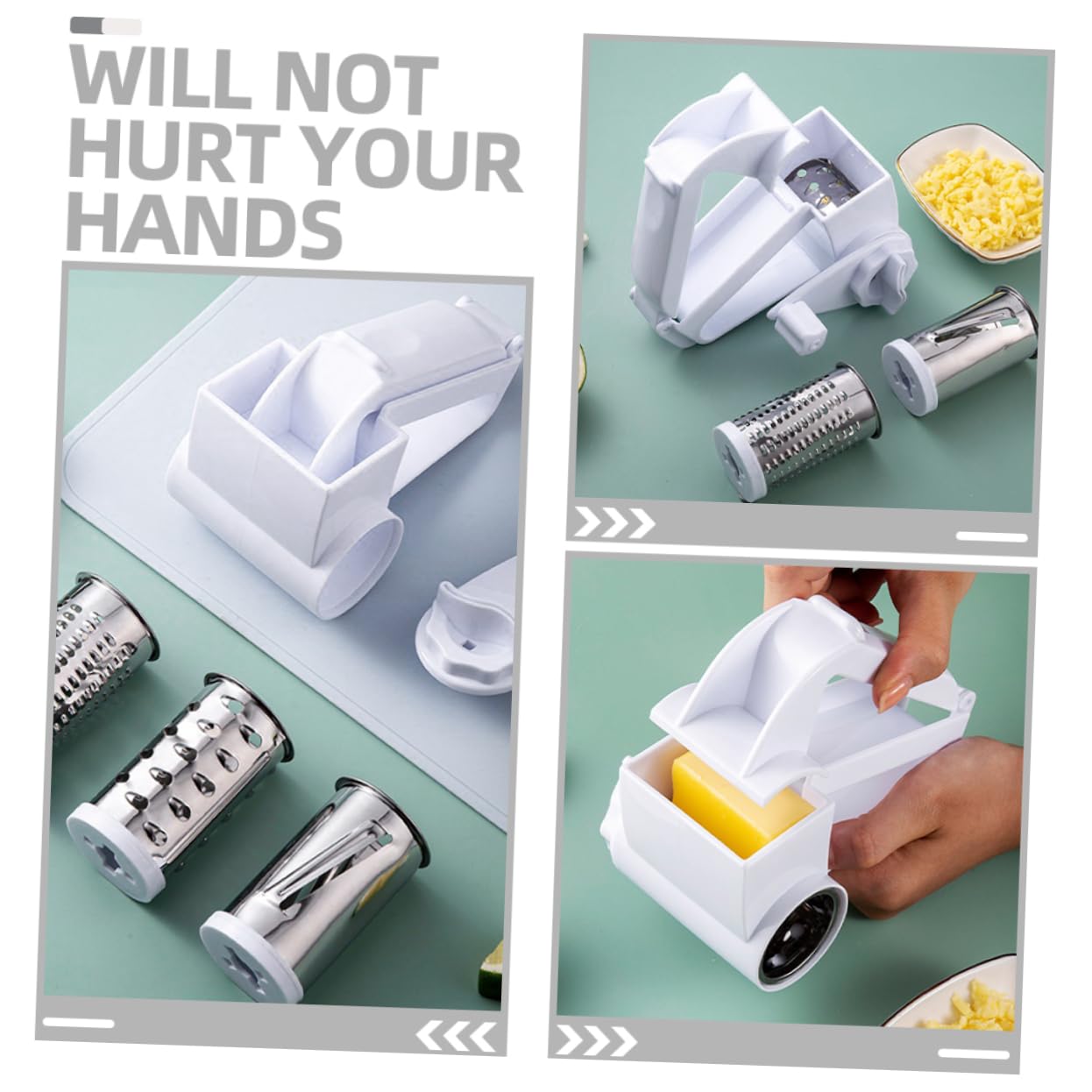 Cabilock Small Cheese Grater Manual Cheese Shredder Easy to Use Clean Stainless Steel for Kitchen