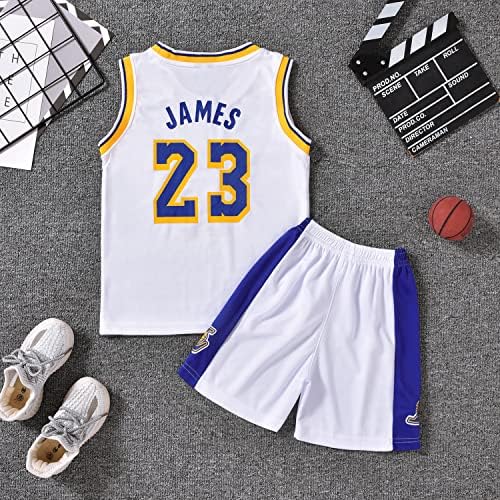 Kids Boys Basketball Jerseys, 2-Piece #23 Basketball Performance Tank Top Set, Sleeveless Basketball Jersey and Boys Shorts