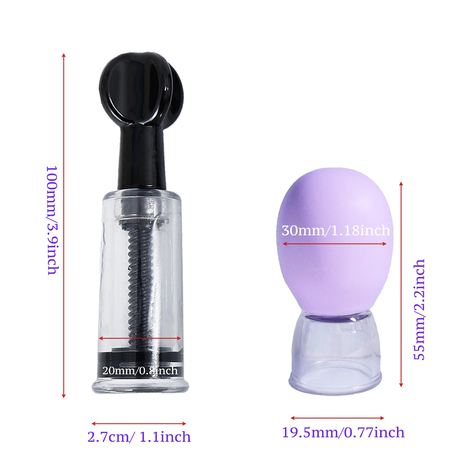 Jesakmie 4pcs Nipple Correctors for Flat or Inverted Nipples, Portable Nipple Suction Pump, Inverted Nipple Puller Sunken and Shy Nipples, Breastfeeding or Women