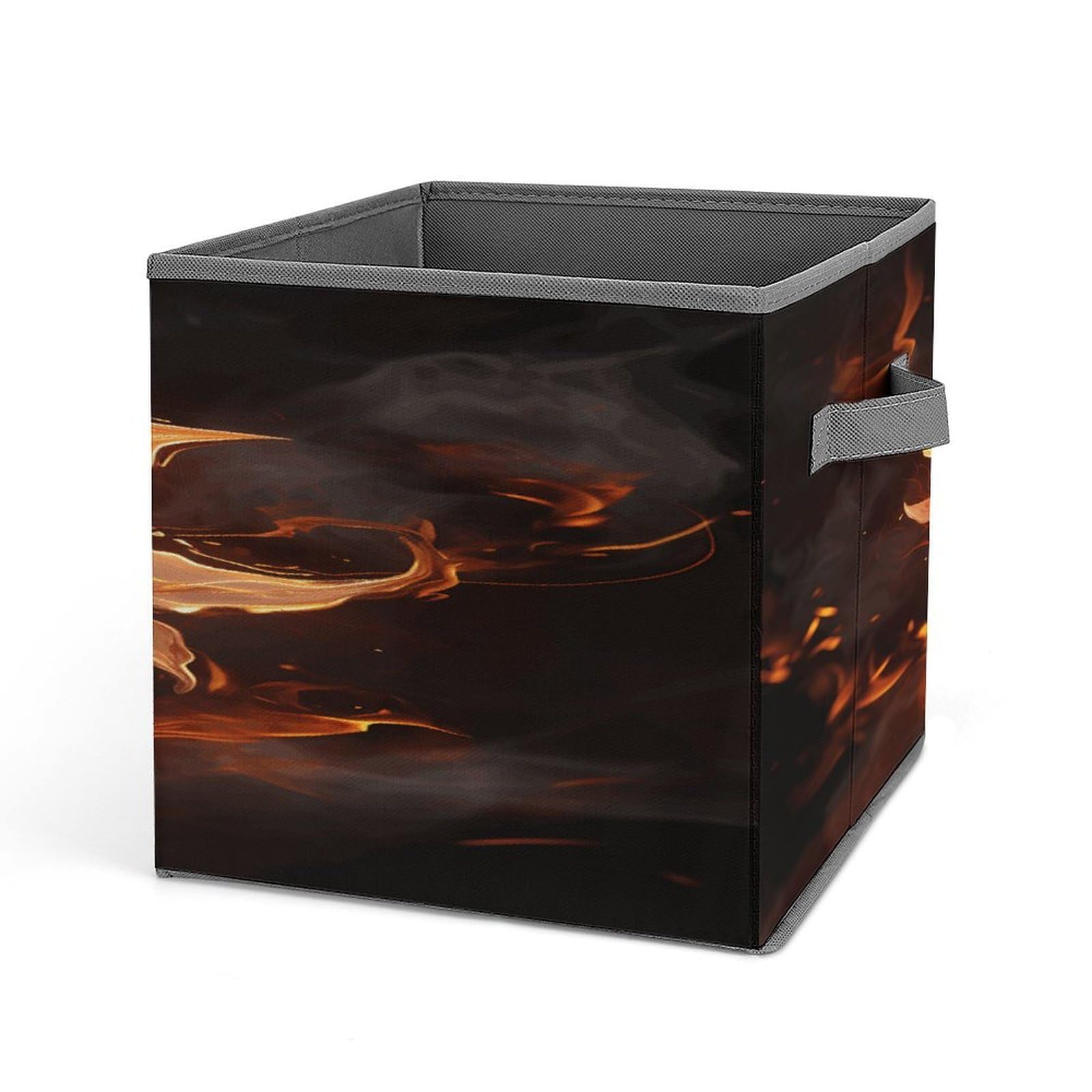 Fodpand Style Flame Flower Storage Cubes Foldable Decorative Fabric, Storage Bins Baskets With Handles, Closet Organizers And Storage For Home, Office,Closet, Clothes