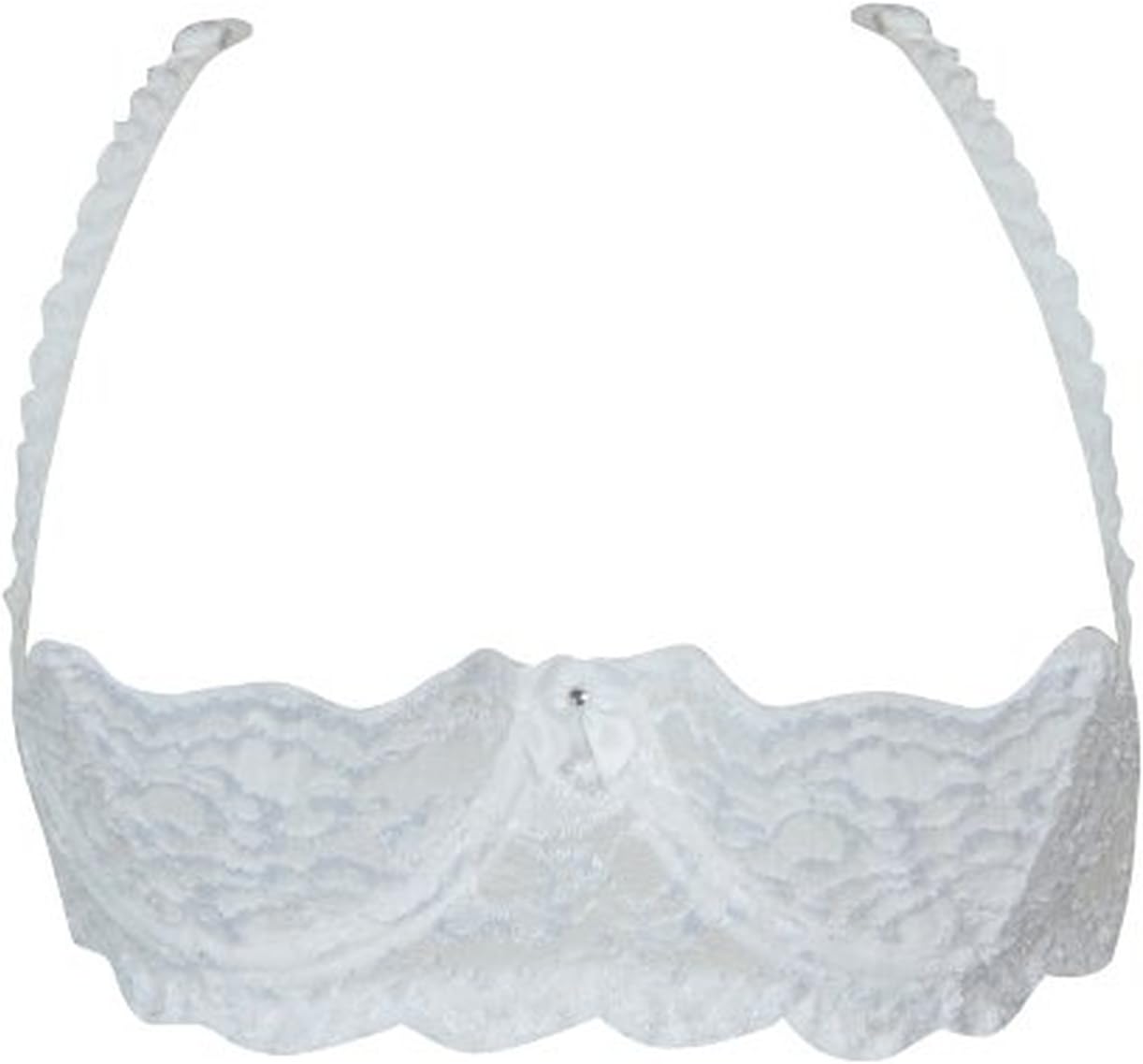 Shirley of Hollywood Women's Plus Size Chopper Lace Shelf Bra X324, White, 40