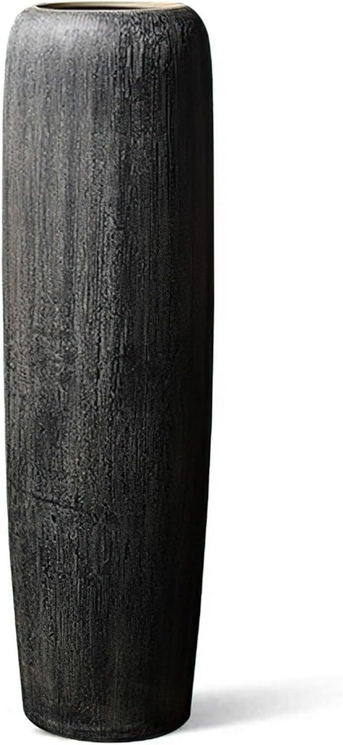 asdchZen Vase Ceramic Flower Tall Floor Large Floor Ceramic Vase, Handmade Flower Farmhouse, Kitchen, Entryway Decor Twigs And Flowers,Dark Grey-20x60cm