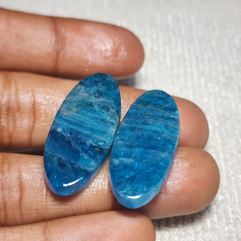 Pierre précieuse apatite sous forme ovale pour des bijoux vibrants - 6