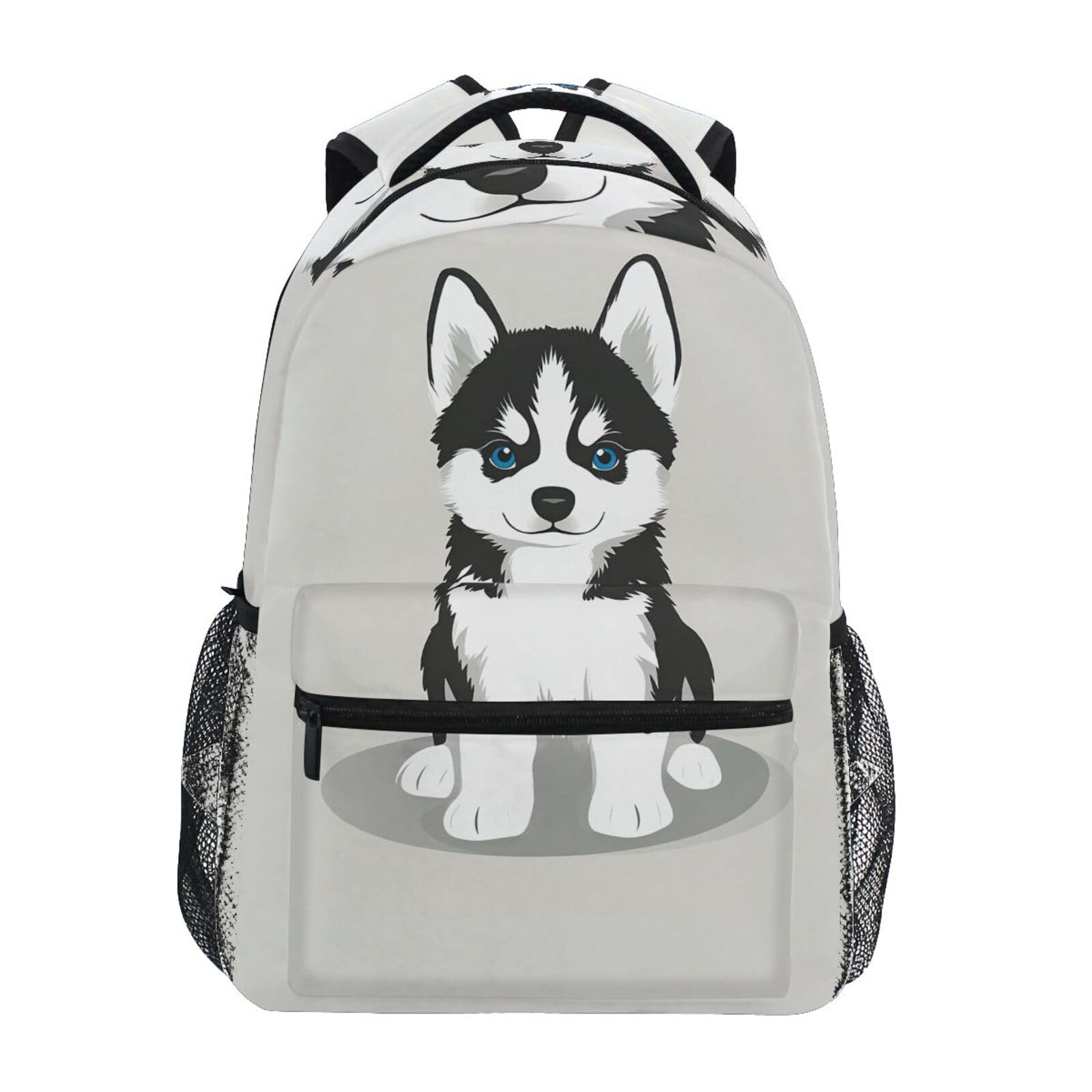 Wamika Siberian Husky Puppy Backpacks for Kids Women Men Dog Design Computer Laptop Backpack Cute Puppy Casual Book Bag Travel Camping Daypack : Electronics