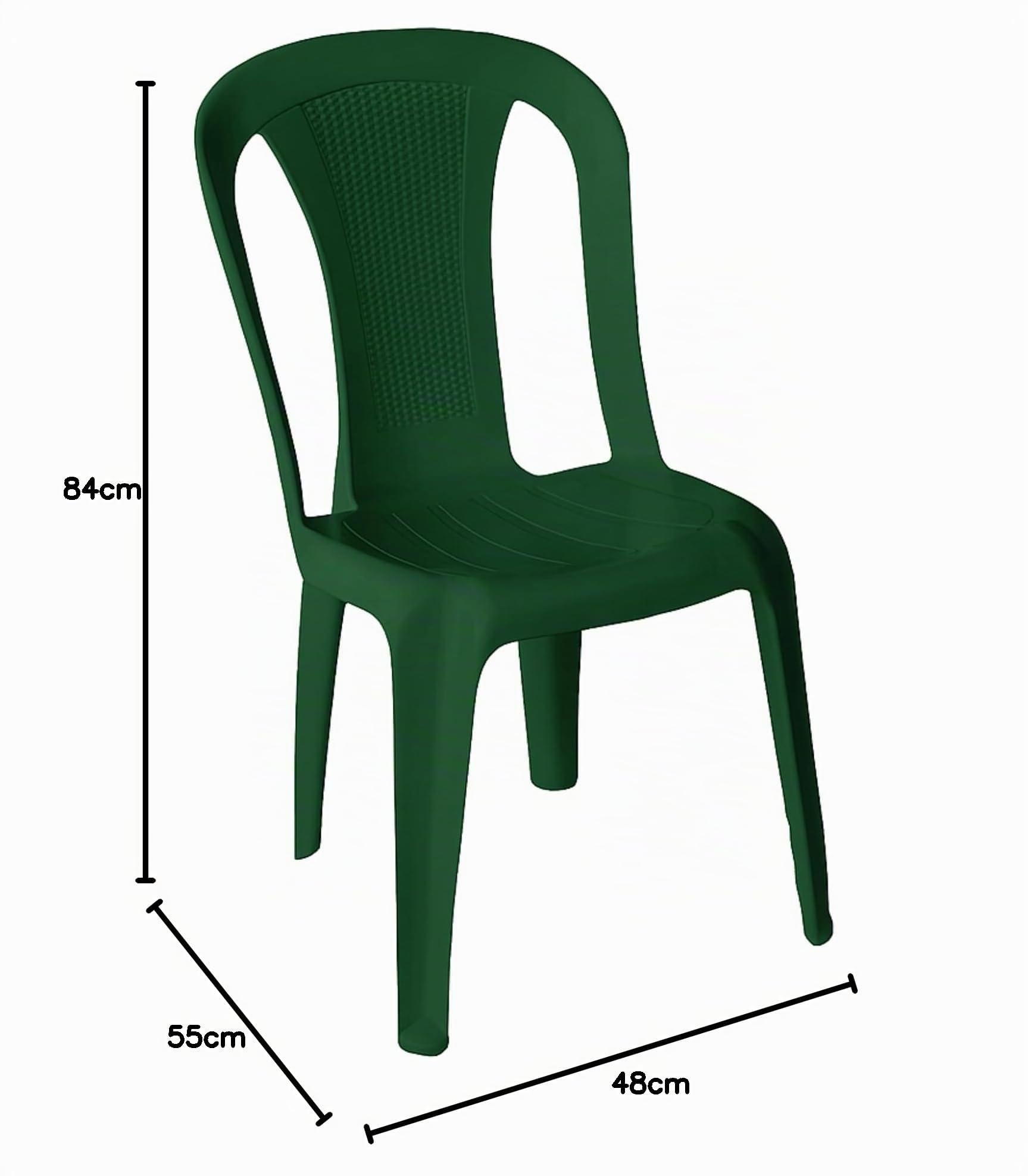 HOUSE COLLECTION, SEDIE AURA IN RESINA, SENZA BRACCIOLI, VERDE (ARE060x4)