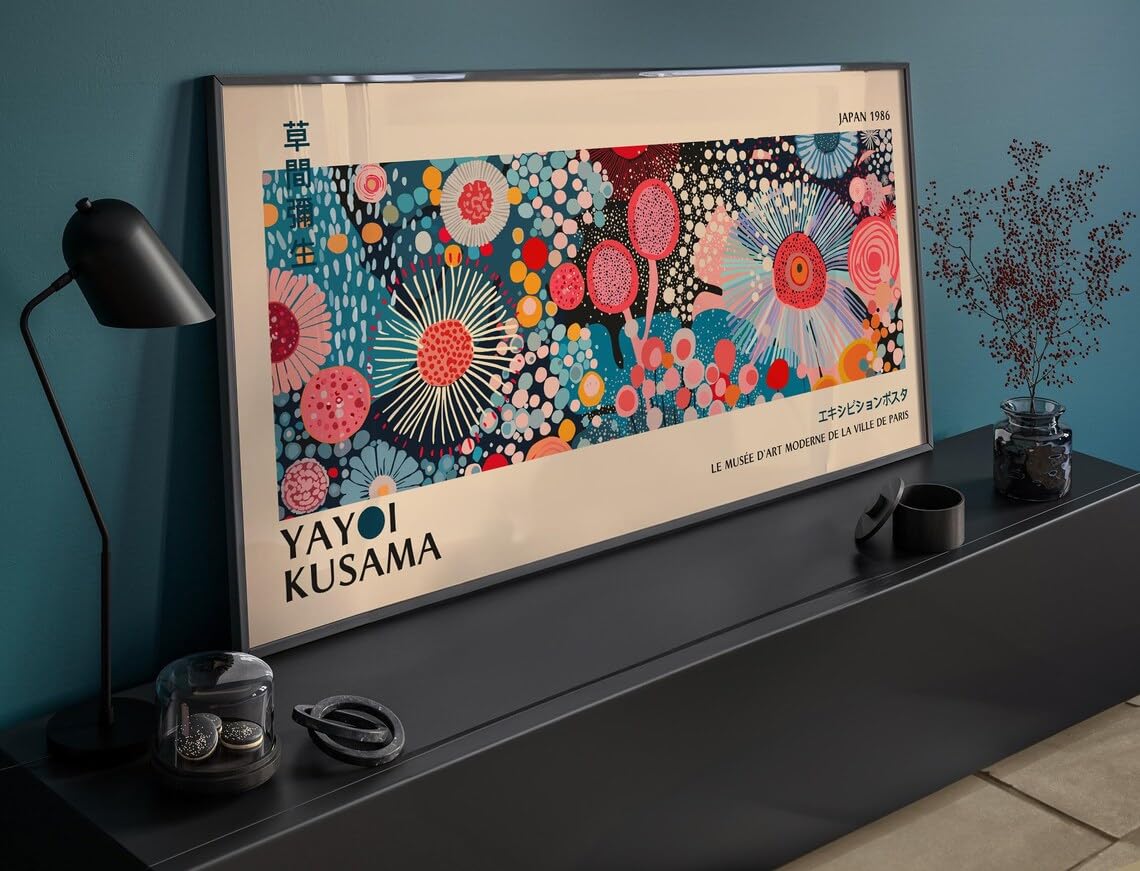 Impression sur toile florale Kusama avec châssis de qualité - 8