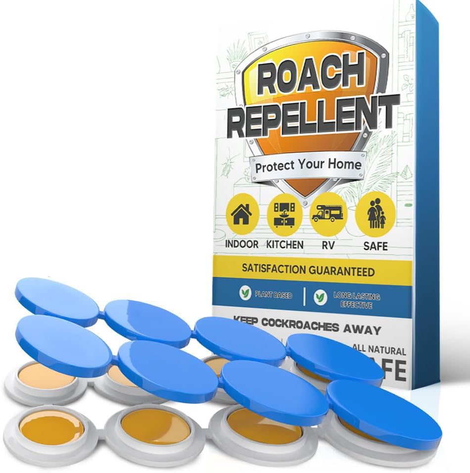 ALMEKAQUZ Roach Bait Stations Natural Cockroach Traps Roach Traps Indoor/Outdoor Use Roach Killer Indoor Infestation for Small & Large Roaches Non-Toxic Long Lasting Protection (8 PCS)