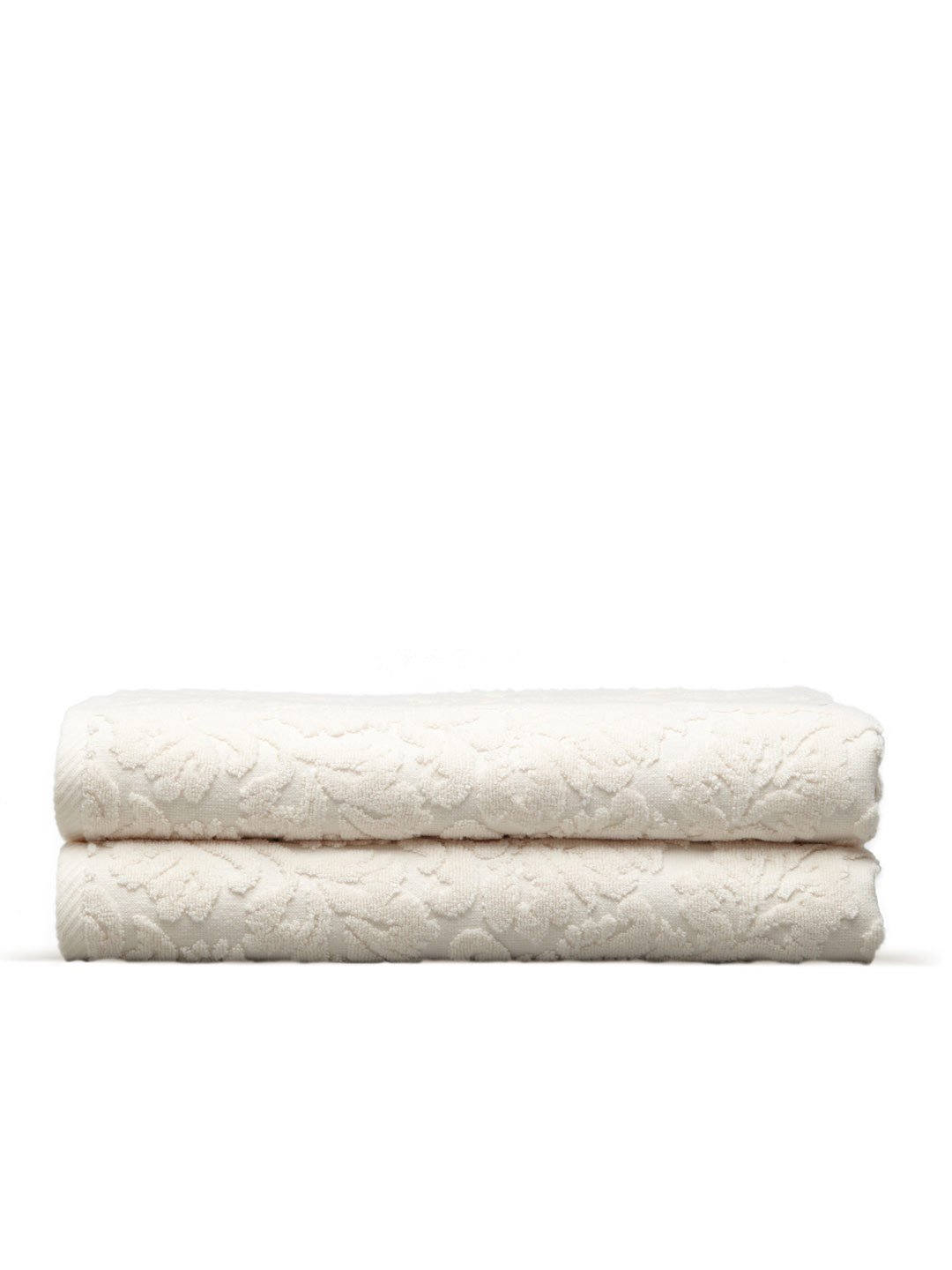 Chortex Premier Collection Baroque 100% Turkish Cotton Bath Sheet (Pack of 2), Oyster, 35" x 68"