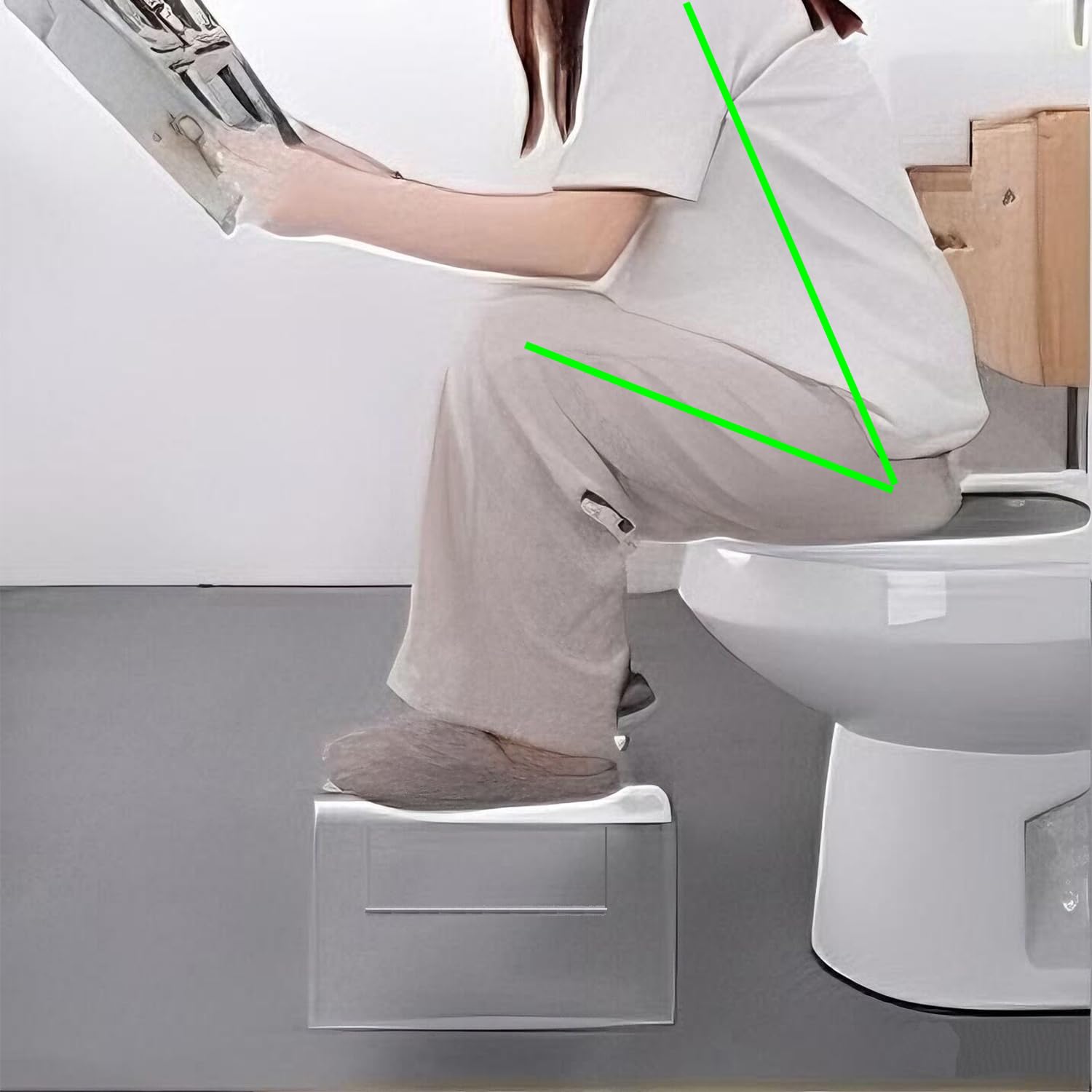 Acryl-Toilettenhocker im Kniebeugen-Set, 2 Stück, Hocker, Toilettenhocker für Erwachsene und Kinder, modernes Design, passt leicht in jedes Badezimmer (transparent, 2 Stück)