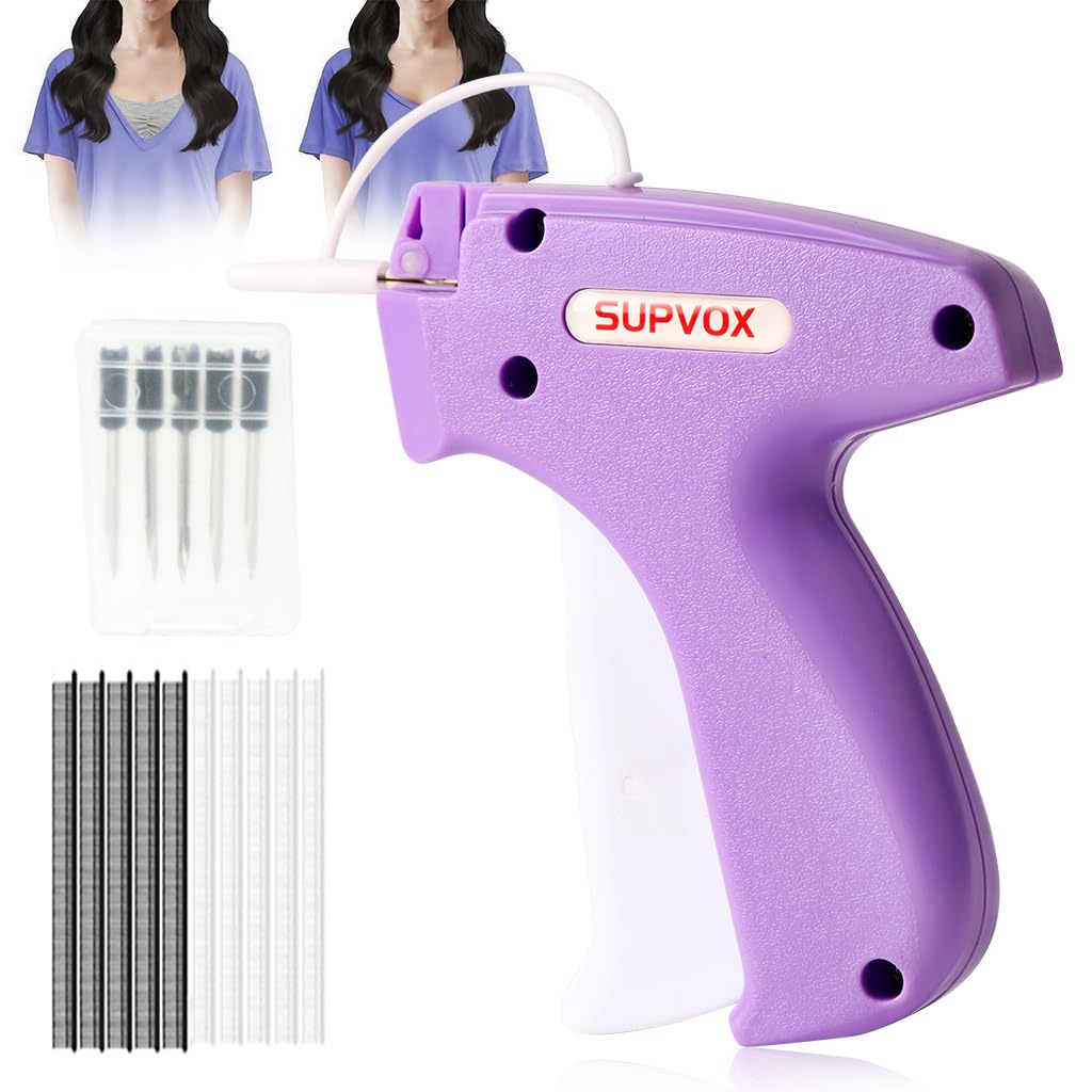 Supvox® Quick Clothing Fixer,Mini Tag Gun,Clothing Stitch for Clothes Quick Tailoring Sewing Gun Price Label Machine(5 Needles 1000 Glue Needles)
