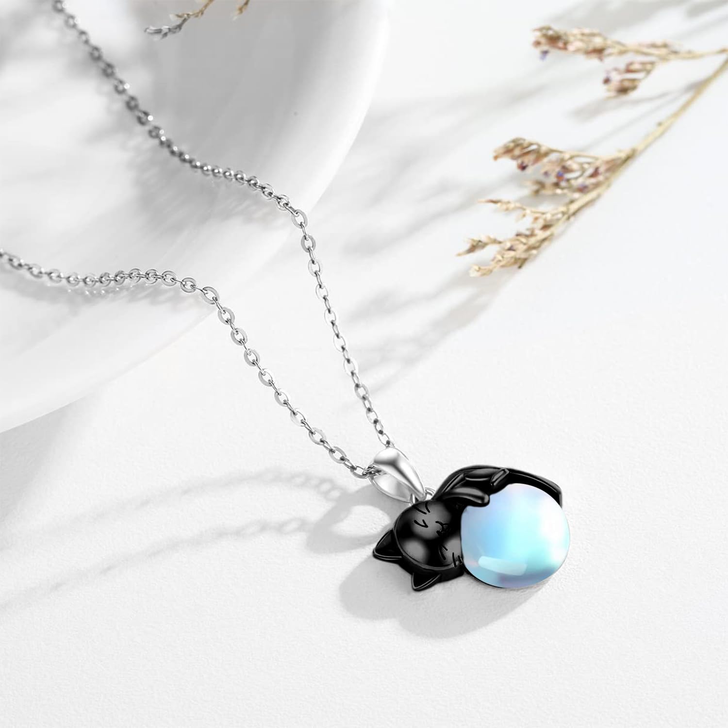 Vadmans Cat Pendant Necklace for Women Sterling Silver Cats Jewellery Gifts for Women Wife Mother