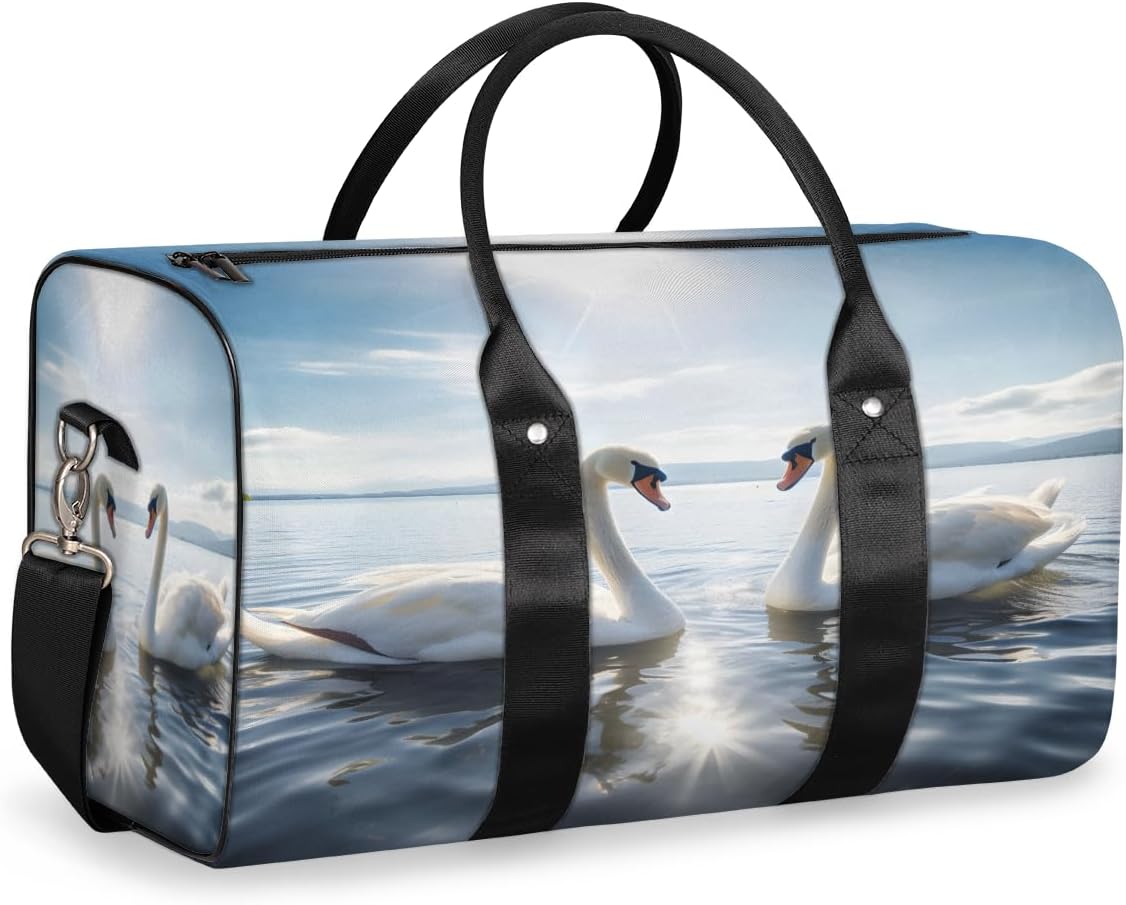 Lake Swans Travel Duffel Bag for Women Men Large Capacity Overnight Weekender Bags for Lightweight Waterproof Sport Gym Bag for Workout Yoga Swim