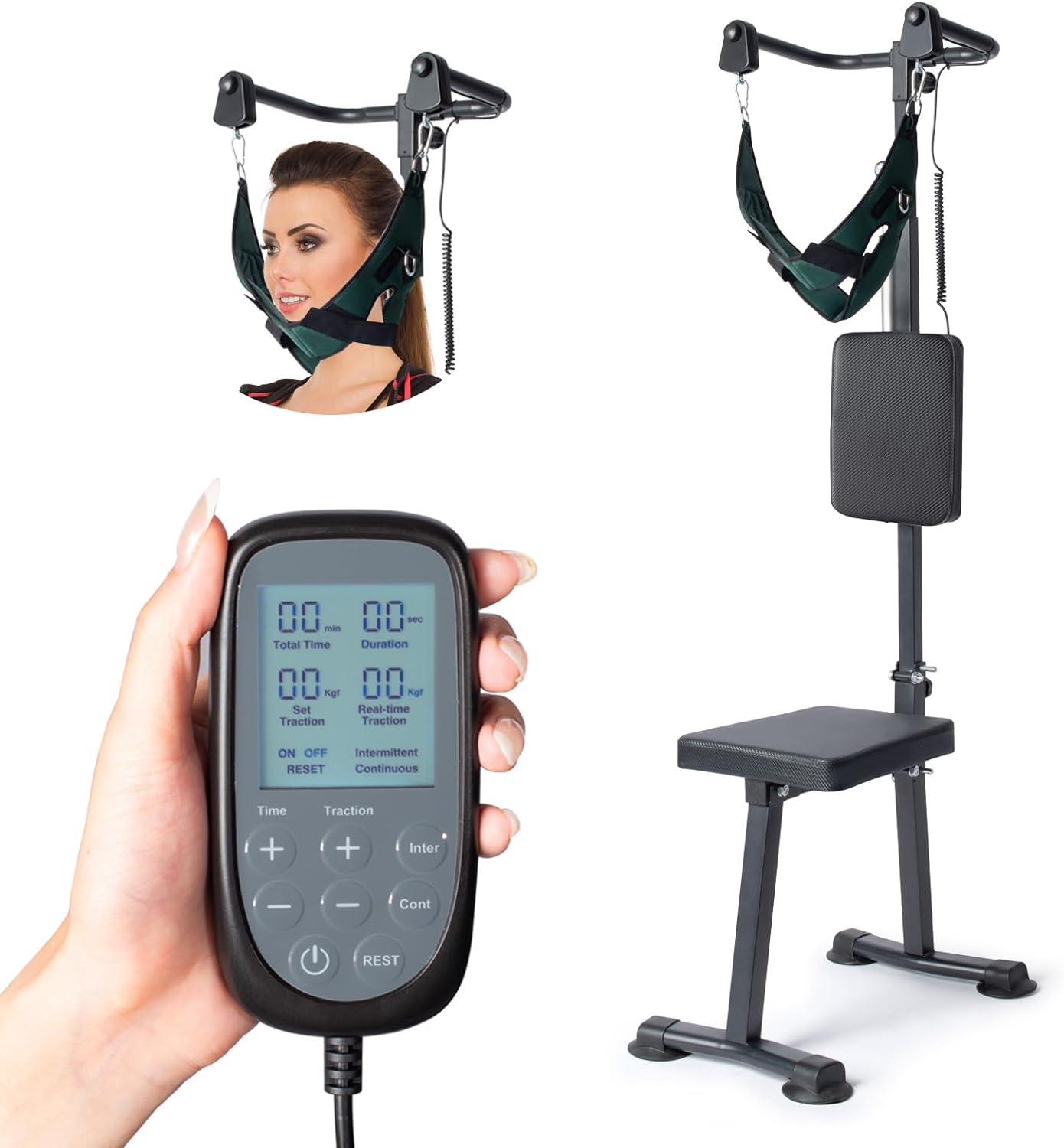 Home Cervical Neck Traction Device, Neck Decompression Devices for NeckPain Relief and Muscle Tension, Suitable for Cervical Problems, Herniated Discs, and NeckStiffness